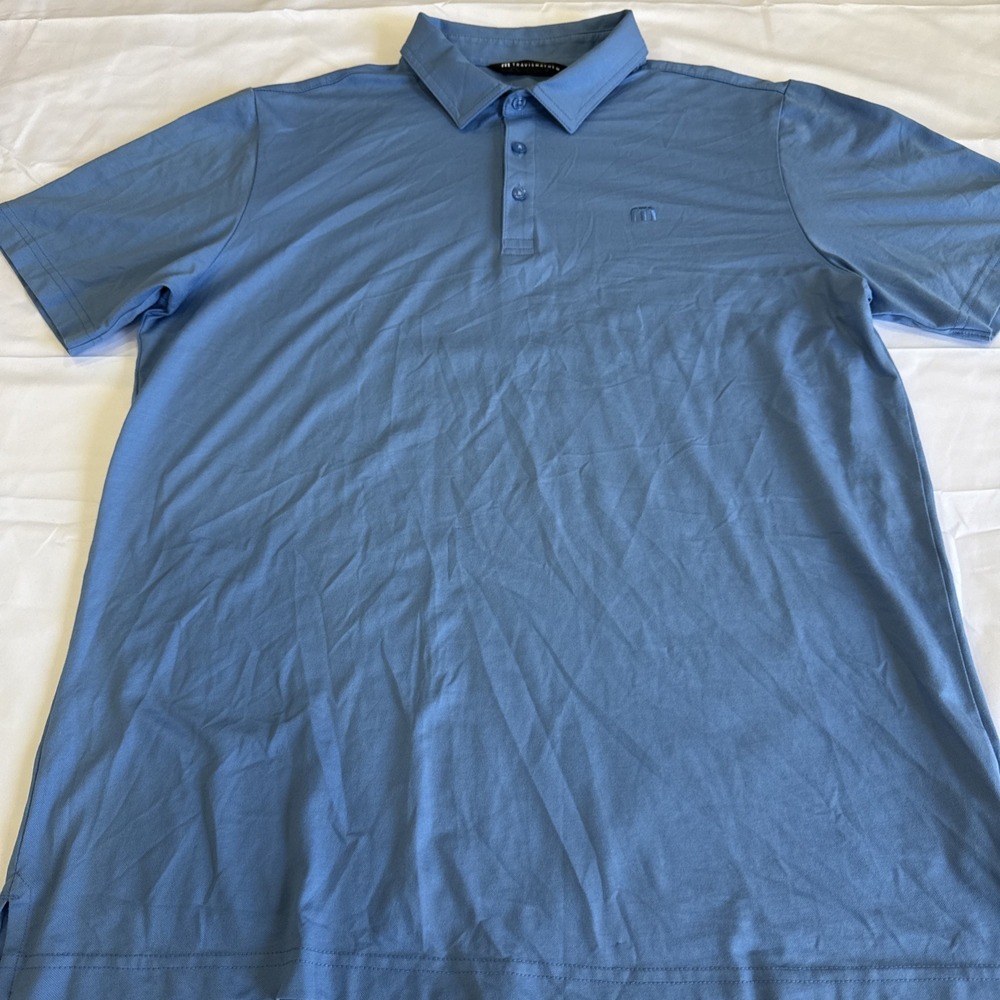 Travis‎ Mathew Polo Shirt Mens L Light Blue Short Sleeve Golf